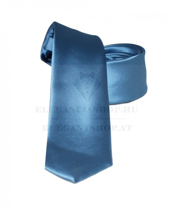        NM Slim szatén szett - Farmerkék Egyszínű nyakkendő